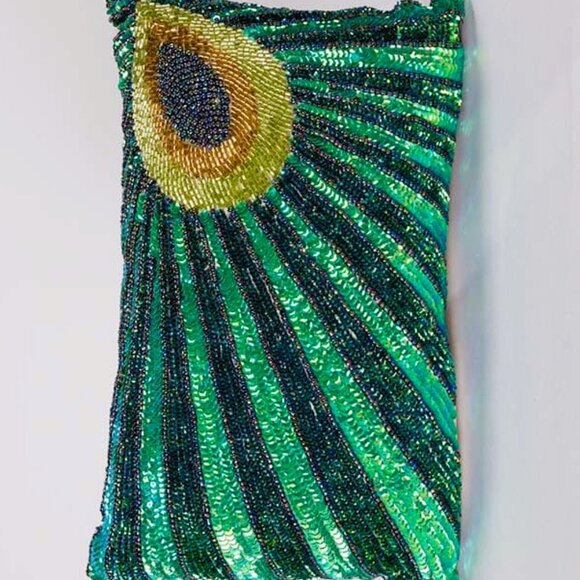 Peacock Sequin Pillow - Picture 3 of 3